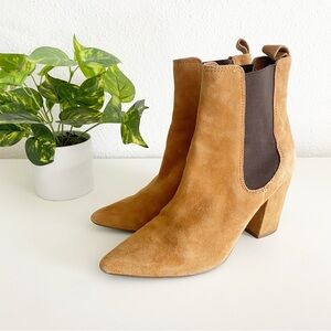 Steve Madden Subtle Chestnut Suede Leather Pointed Toe High Heel Booties 9